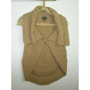 Bebe Sweater Cardigan Beige Brown Chunky Knit Size Medium‎